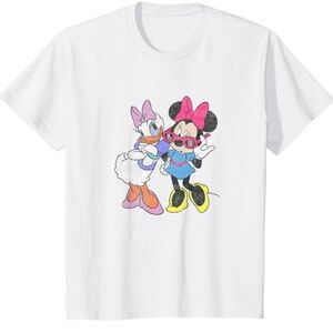 Size 2T Kids Disney Mickey And Friends Minnie & Daisy White T-shirt 100% Cotton